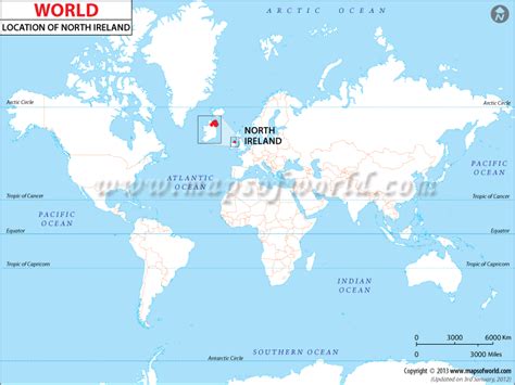 northern ireland in world map.